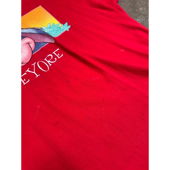Vtg 90s Disney Eeyore TShirt Red Double Sided Graphic Tee Sz 2X Pooh Jerry Leigh - Picture 9 of 11
